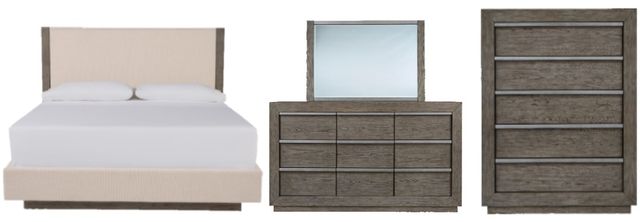 Benchcraft® Anibecca 4-Piece Weathered Gray California King Panel Bed Set-0