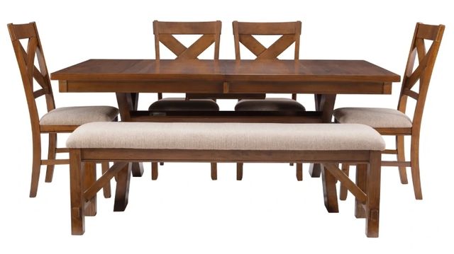 Powell® Kraven 6-Piece Beige/Dark Hazelnut Dining Set-3