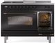 Ilve® Nostalgie II Series 48" Glossy Black Pro Style Dual Fuel Range-3