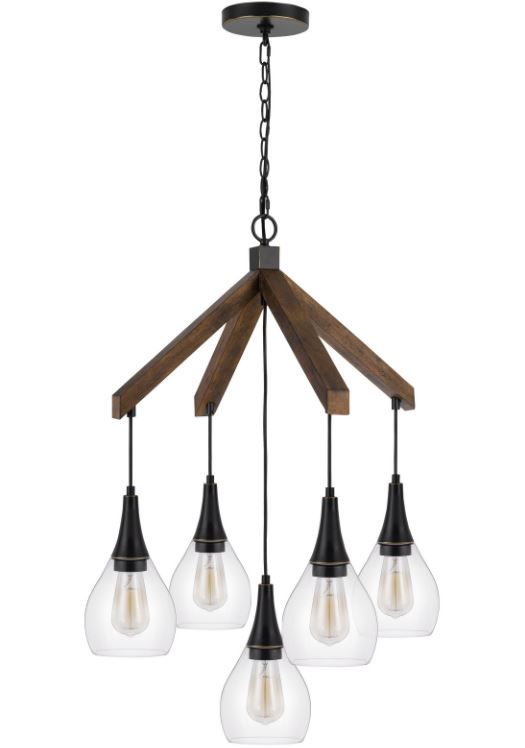 Cal® Lighting & Accessories Watkins Dark Bronze Chandelier-0
