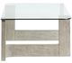 Magnussen Home® Bartlett Glass Top Cocktail Table with Smokey Pine Base-3