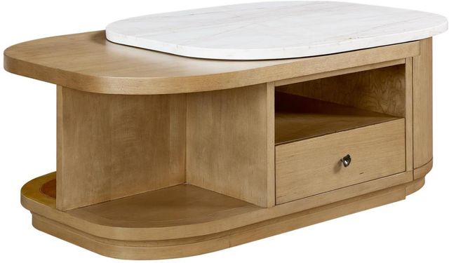 Bernards Tapestry Beige Motion Cocktail Table with White Top-3