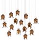 Currey & Company Iota Antique Brass/Sliver Rectangular Multi-Drop Pendant Lighting-0
