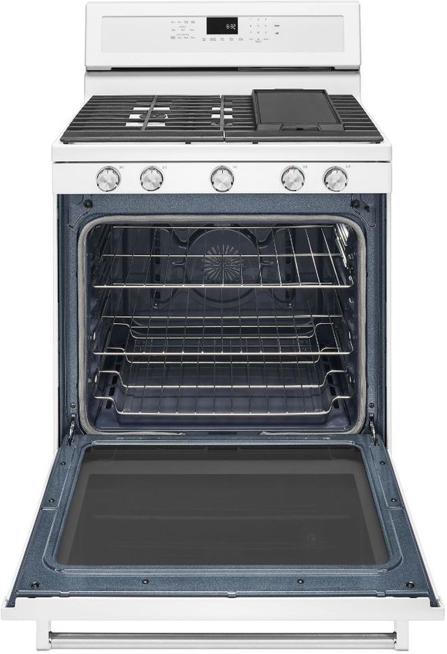 KitchenAid® 30" White Freestanding Gas Range-2