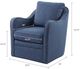 Olliix by Madison Park Navy Brianne Slub Weave Wide Seat Swivel Arm Chair-1
