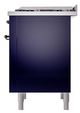 Ilve® Nostalgie II Noblesse 36'' Midnight Blue Pro Style Dual Fuel Range with Burnished Trim-3
