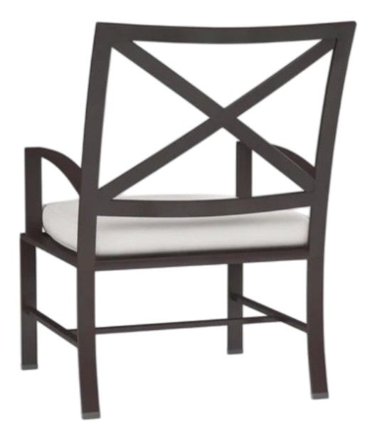 Sunset West La Jolla Espresso Aluminum Outdoor Dining Arm Chair with Canvas Flax Cushion-2