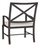 Sunset West La Jolla Espresso Aluminum Outdoor Dining Arm Chair with Canvas Flax Cushion-2