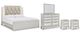 Signature Design by Ashley® Lindenfield 5-Piece Silver King Upholstered Panel Bed Set-0