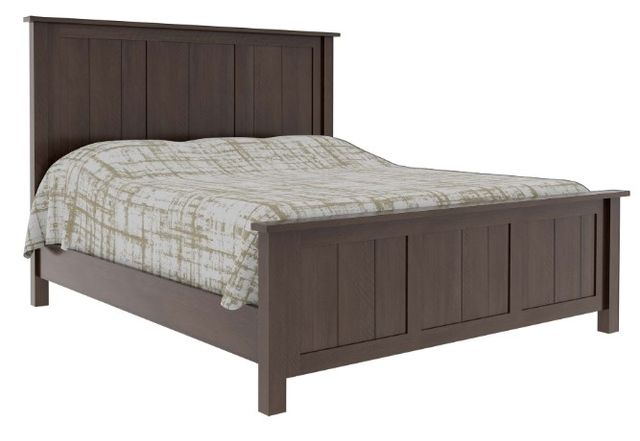 Country View Woodworking Customizable Cheyenne Brown Maple 67" Queen Panel Bed with Tall Footboard-0