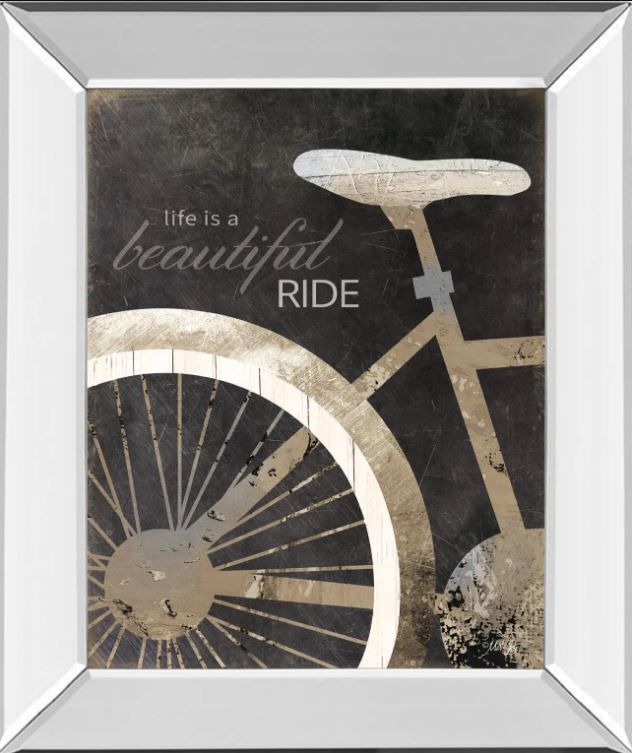 Classy Art Life Is a Beautiful Ride by Marla Rae Mirror Framed Wall Art-0