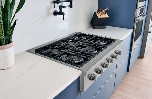 Angled view of a Bosch rangetop in a modern kitchen