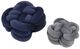 A & B Home Gila 2-Piece Gray/Navy Velvet Knot Pillow Set-0