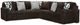 Signature Design by Ashley® Midnight-Madness 3-Piece Chocolate Curved Sectional-0