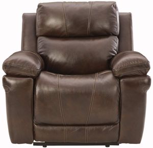 front view of the Signature Design by Ashley® Edmar Chocolate Power Recliner