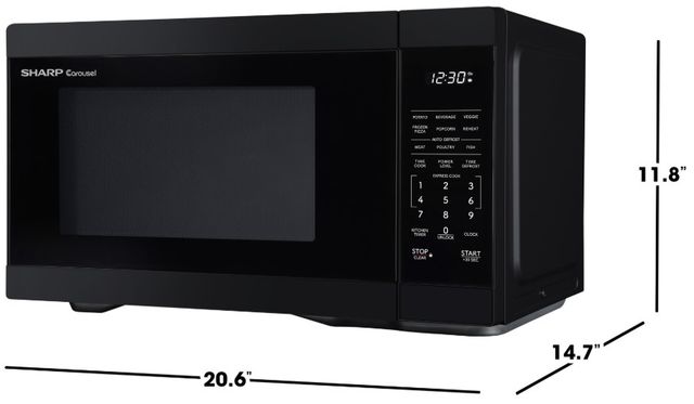 Sharp® 1.1 Cu. Ft. Black Countertop Microwave-2