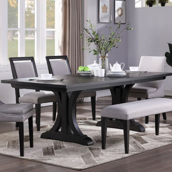 Winners Only® Yorktown Charcoal Pedestal Dining Table-1