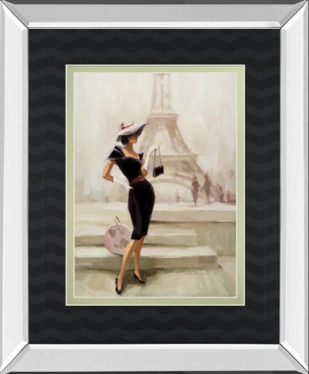 Classy Art Love, From Paris by Steve Henderson Mirror Framed Wall Art-0