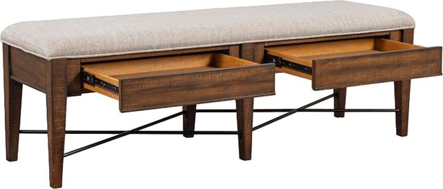 Magnussen Home® Bay Creek Baja Fog/Toasted Nutmeg Upholstered Bench-1