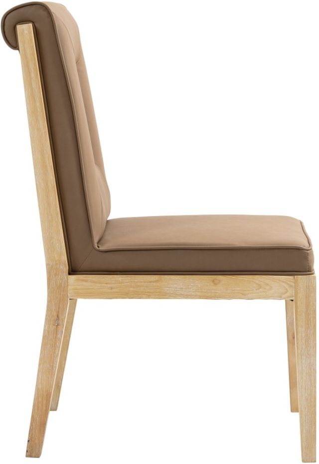 Meridian Furniture Gwendolyn Brown/Natural Vegan Leather Dining Side Chair-3