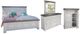 International Furniture Direct Luna 4-Piece Brown/White Eastern King Bedroom Set-0