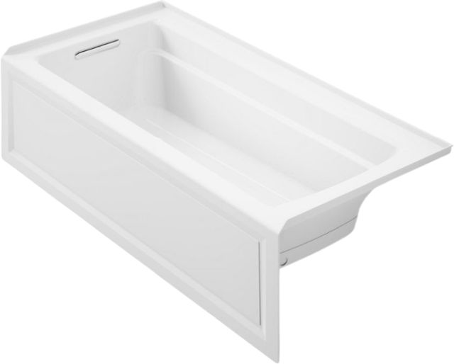 KOHLER® Archer® White 66" x 32" Alcove Heated BubbleMassage™ Air Bath-0