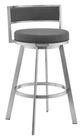 Armen Living Roman Gray 26" Swivel Counter Stool-1