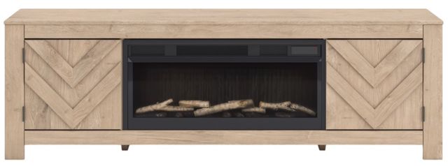 Signature Design by Ashley® Cayboni Tan 71" TV Stand with Electric Fireplace-1