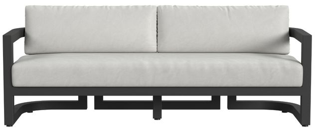 Sunset West Malibu Matte Coal Aluminum Outdoor Sofa with Cast Silver Cushion-1