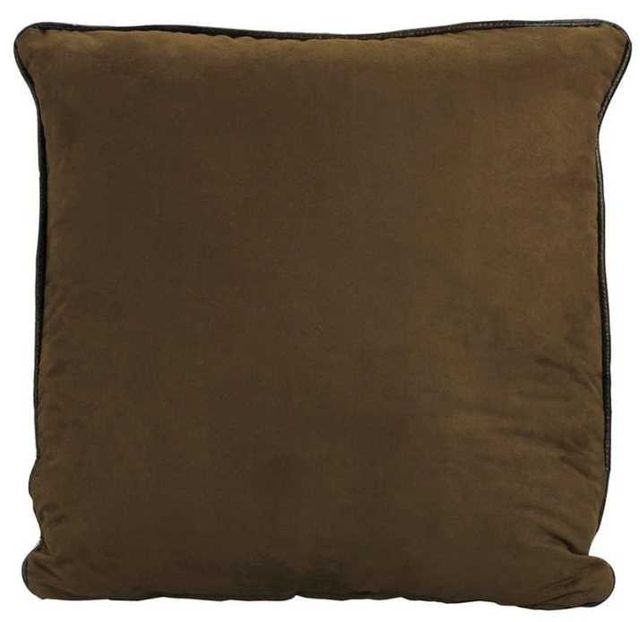 HiEnd Accents Brown Faux Leather Euro Pillow-1
