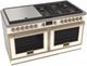 Fulgor Milano® Evoque 400 Series 60” Glossy White Hybrid Pro Style Dual Fuel Range with Brushed Brass Trim-0
