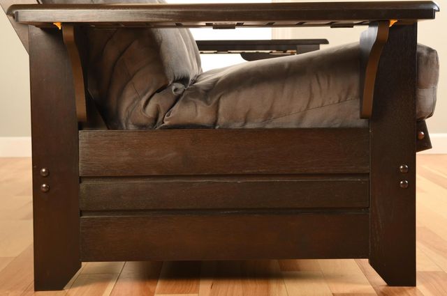 Kodiak Furniture Phoenix Linen Charcoal/Espresso Full Storage Futon with Mattress-1