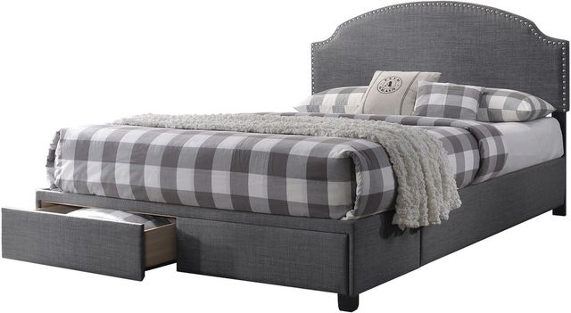 Coaster® Niland Charcoal Upholstered Queen Storage Bed-0