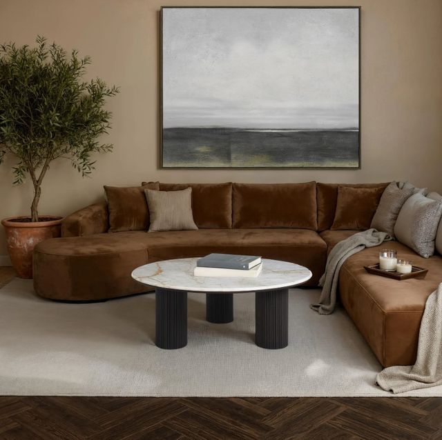 Renwil® Alessio White Coffee Table with Walnut Base-1