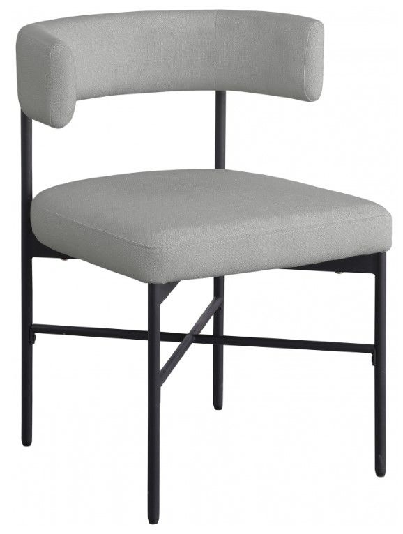 Meridian Furniture Rivage Gray/Matte Black Upholstered Dining Side Chair-0