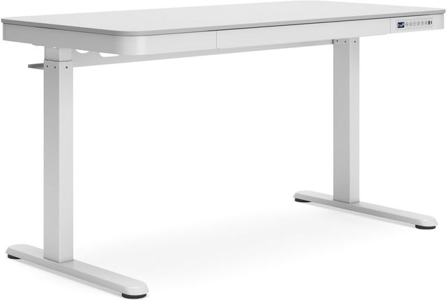 Signature Design by Ashley® Lynxtyn Taupe/White 29" Adjustable Height Office Desk-3