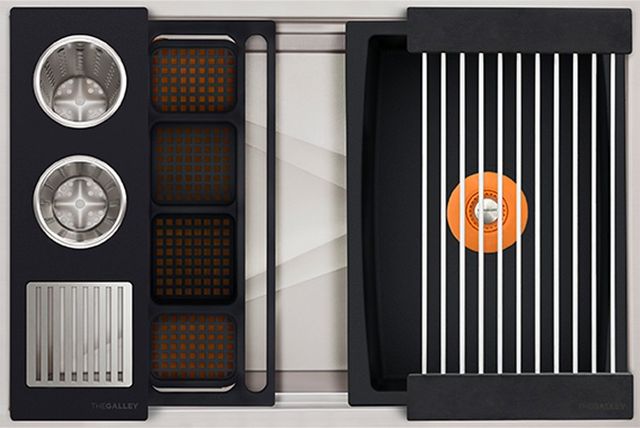 The Galley® Graphite Wood Composite / Graphite Resin+ Ideal WashStation™ 30S with Four Tool Wash Kit-0