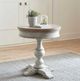 Liberty Furniture Heartland Tobacco Pedestal Chairside Table with Antique White Base-1
