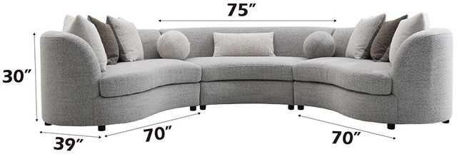 ACME Furniture Ivria 3-Piece Gray Sectional-2
