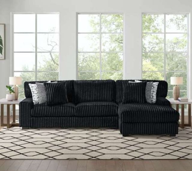 Elements International Nightfall 2-Piece Black Right-Arm Facing Sectional-1