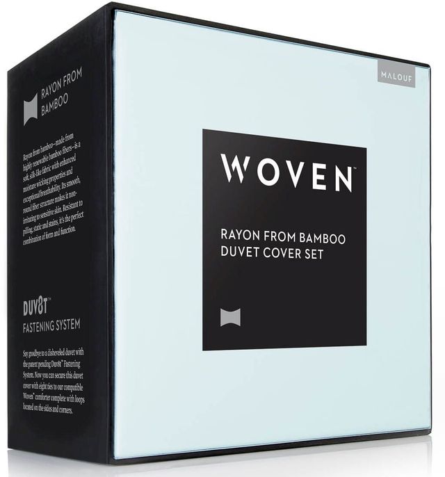 Malouf® Woven Rayon From Bamboo Citron Queen Duvet Set-3