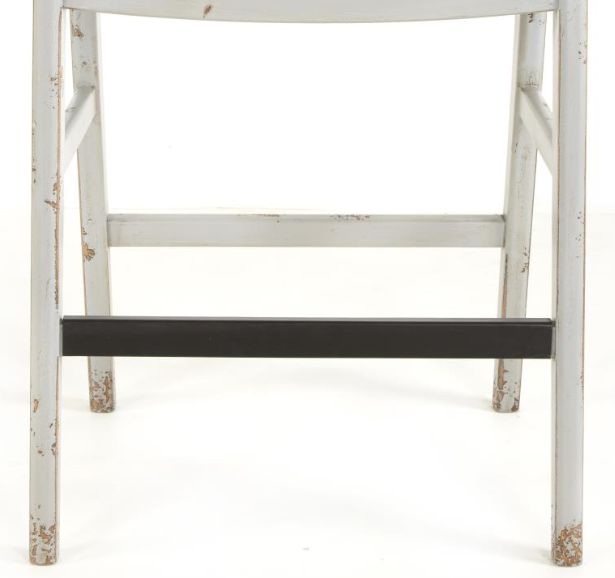 Nest Home Collections Wagner Barbury Pearl/Distressed Gray Bar Stool-2