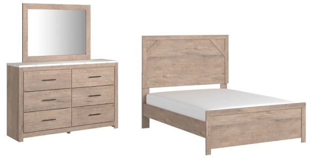 Signature Design by Ashley® Senniberg 3-Piece Light Brown/White Full Panel Bed Set-0