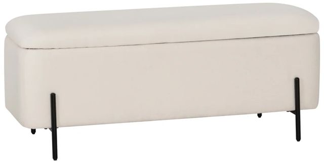 Powell® Mavis Cream Upholstered Storage Bench-0