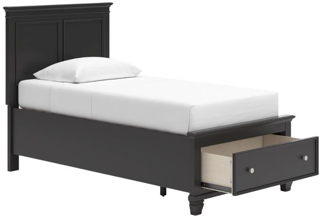 Signature Design by Ashley® Lanolee Black Twin Panel Storage Bed-2