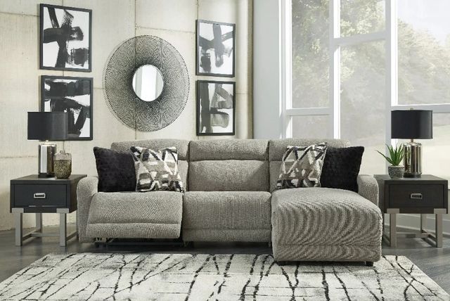 Wall hugger reclining sectional against a small wall
