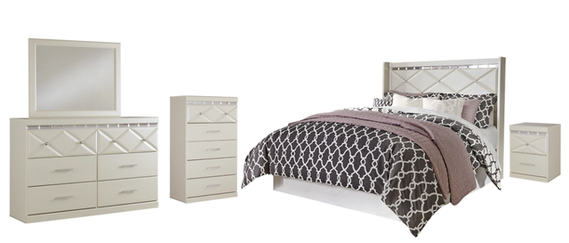 Signature Design by Ashley® Dreamur 5-Piece Champagne Queen Panel Headboard Set-0