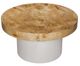 A & B Home Neutral Brown Round Pedestal Coffee Table with White Base-0