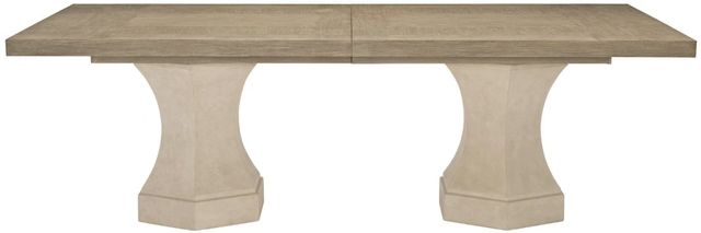 Bernhardt Santa Barbara Cerused Oak Top Dining Table with Faux Stone Base-0