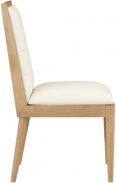 Meridian Furniture Bristol Cream/Natural Vegan Leather Dining Chair-2
